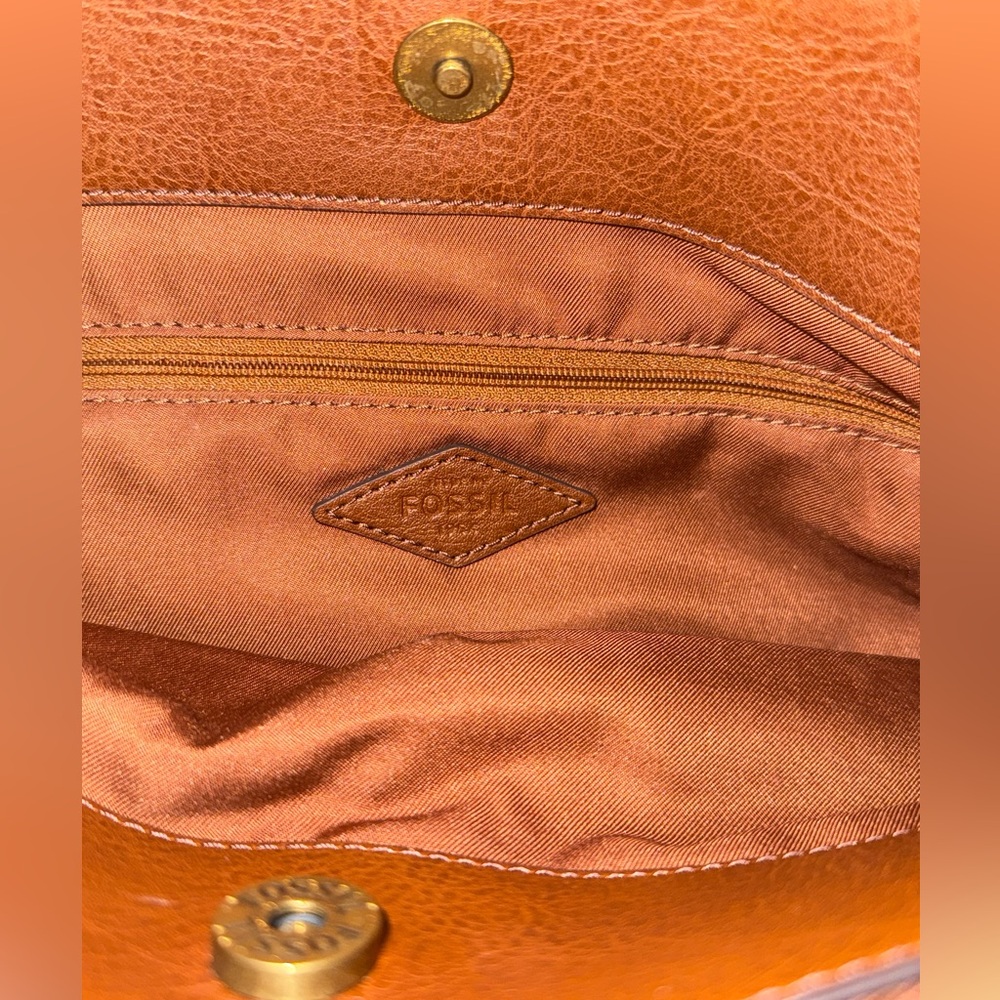 Fossil Lane Satchel Handbag - Brown, Black & White - Picture 6 of 11